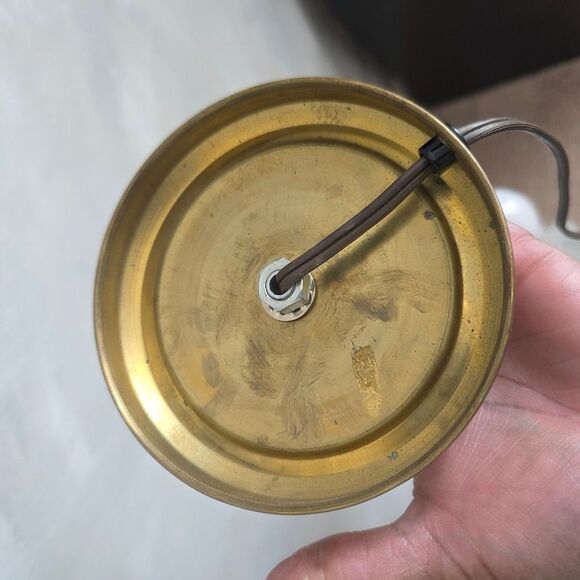 Vintage Brass And Glass Gooseneck Table Lamp/Decorative Nightstand French 16x11 - Picture 7 of 12